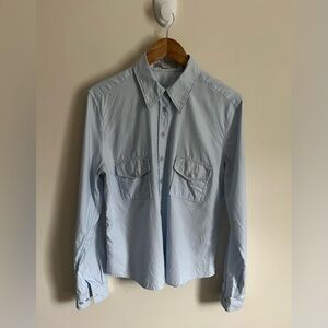 Stella Mccartney Long Sleeve Collared Blue Button-Up Everyday Shirt Sz 50/US XL